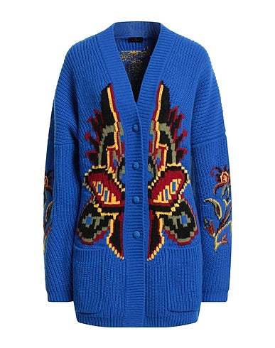 ETRO blue logo knitted cardigan size 38 larged to size