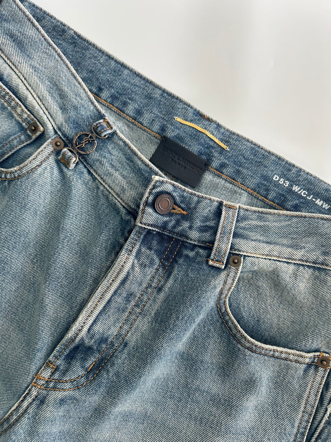 SAINT LAURENT Cassandra YSL high waist straight leg jeans