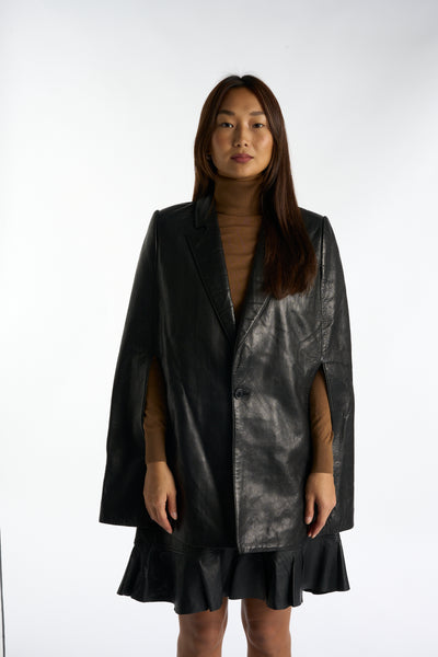 SAINT LAURENT leather cape size 40fr