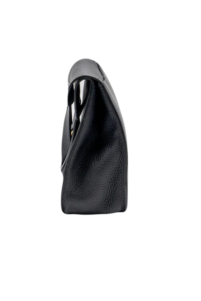 HERMES Alzan 31 Noir Clemence Leather with Gold Hardware