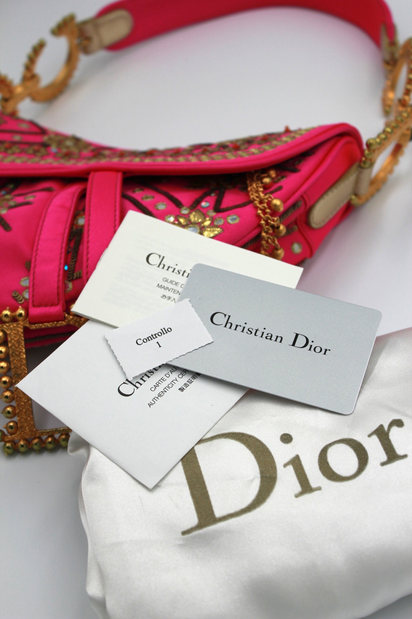 ULTRA RARE “India” saddle handbag John Galliano 10th year anniversary commemorative at Dior