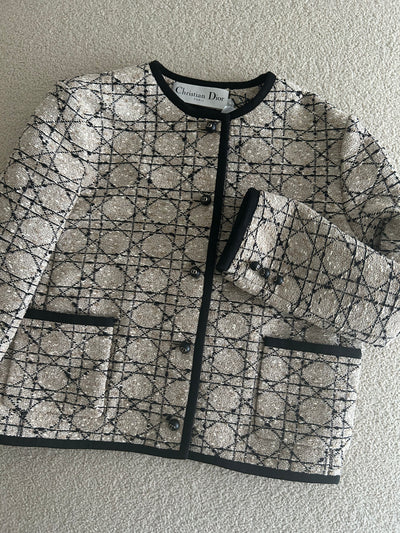 CHRISTIAN DIOR New Collection Macro Cannage Beige Cropped Jacket size 36 Current RRP 3900 euros
