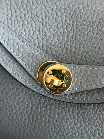 HERMES Lindy Mini || Gris Meyer Clemence leather with Gold Hardware