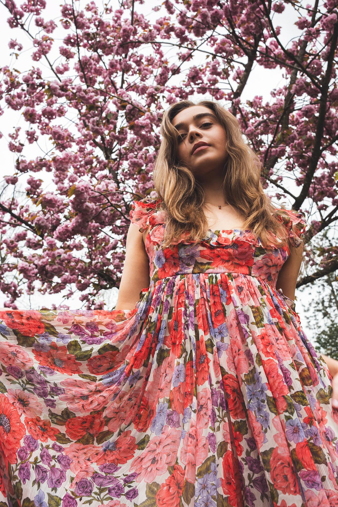 ZIMMERMANN Poppy frilled edge cut out floral midi dress size 1 – U