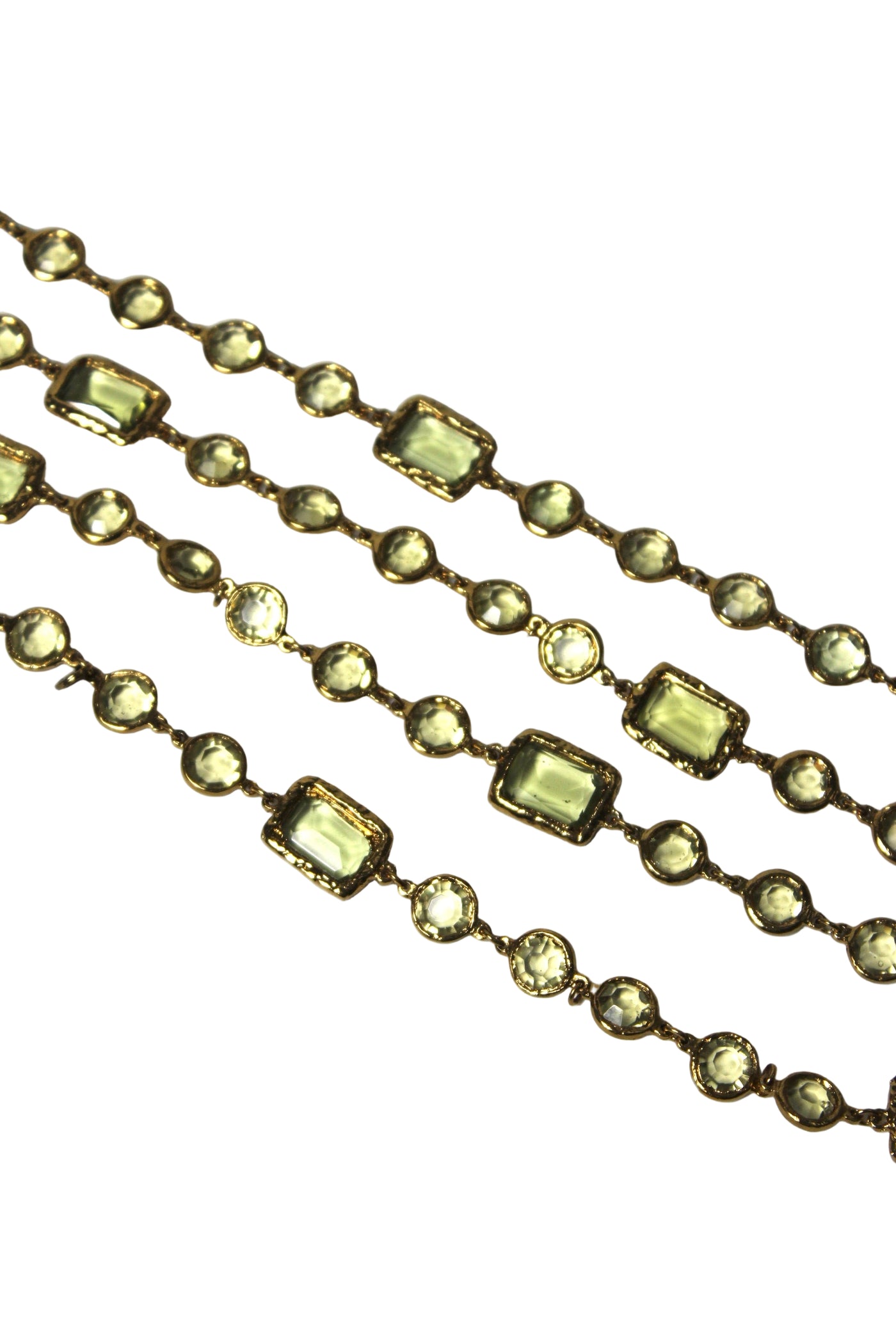 CHANEL Collector Rare Vintage Chiclet Citrine Gripoix Glass Sautoir Necklace 1981