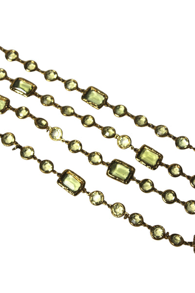 CHANEL Collector Rare Vintage Chiclet Citrine Gripoix Glass Sautoir Necklace 1981