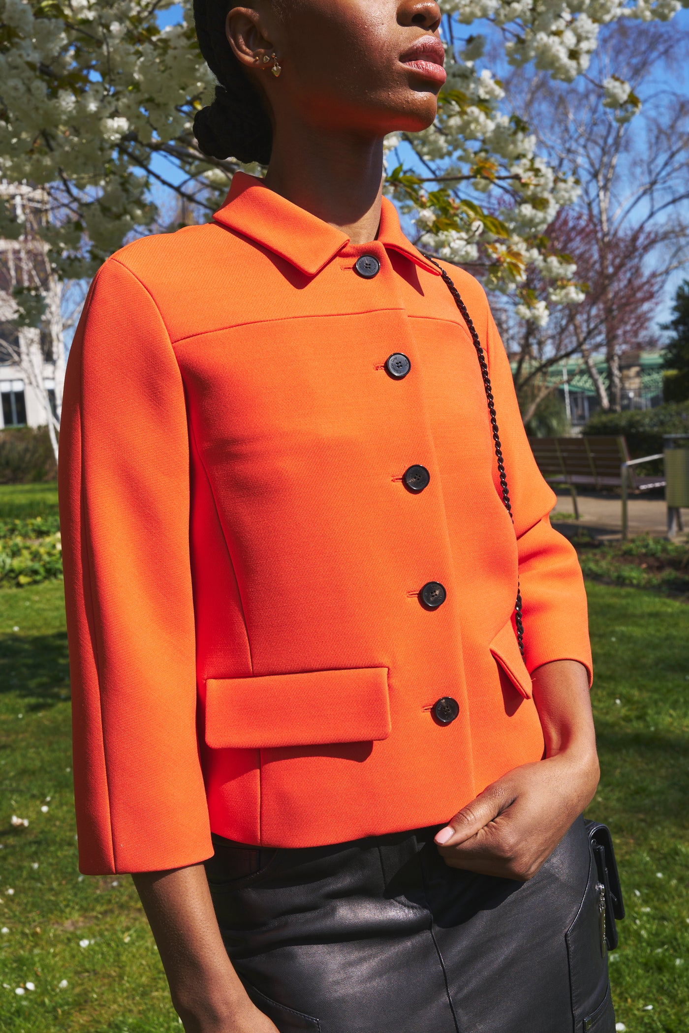 CHRISTIAN DIOR spring 2022 runway orange jacket size 38fr
