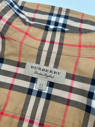 BURBERRY checked shirt with black detail on sleeves