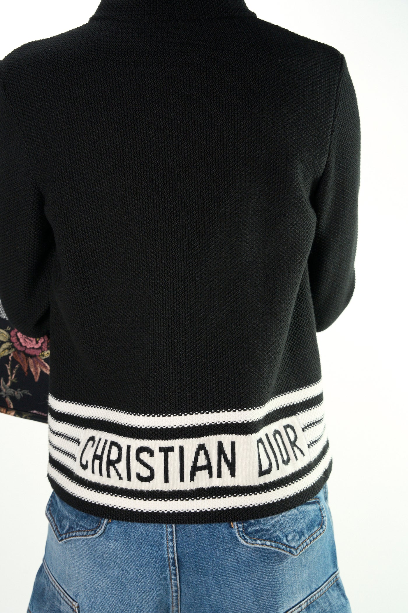 CHRISTIAN DIOR black and white signature cardi jacket