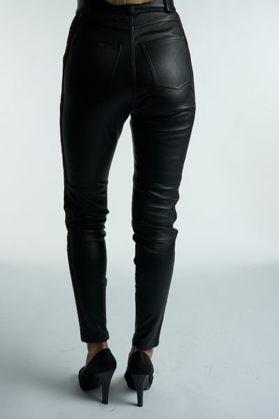 FENDI lambskin leather FF pants