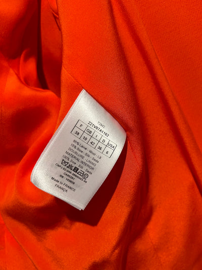 CHRISTIAN DIOR spring 2022 runway orange jacket size 38fr