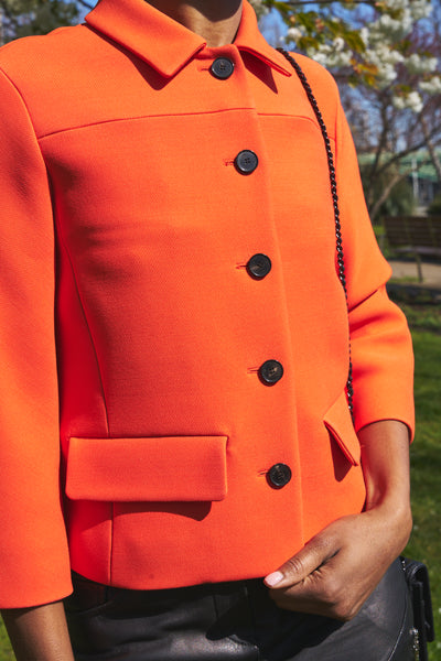 CHRISTIAN DIOR spring 2022 runway orange jacket size 38fr