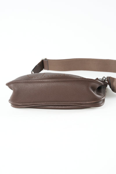 HERMES Evelyne 29 cacao clemence leather palladium hardware