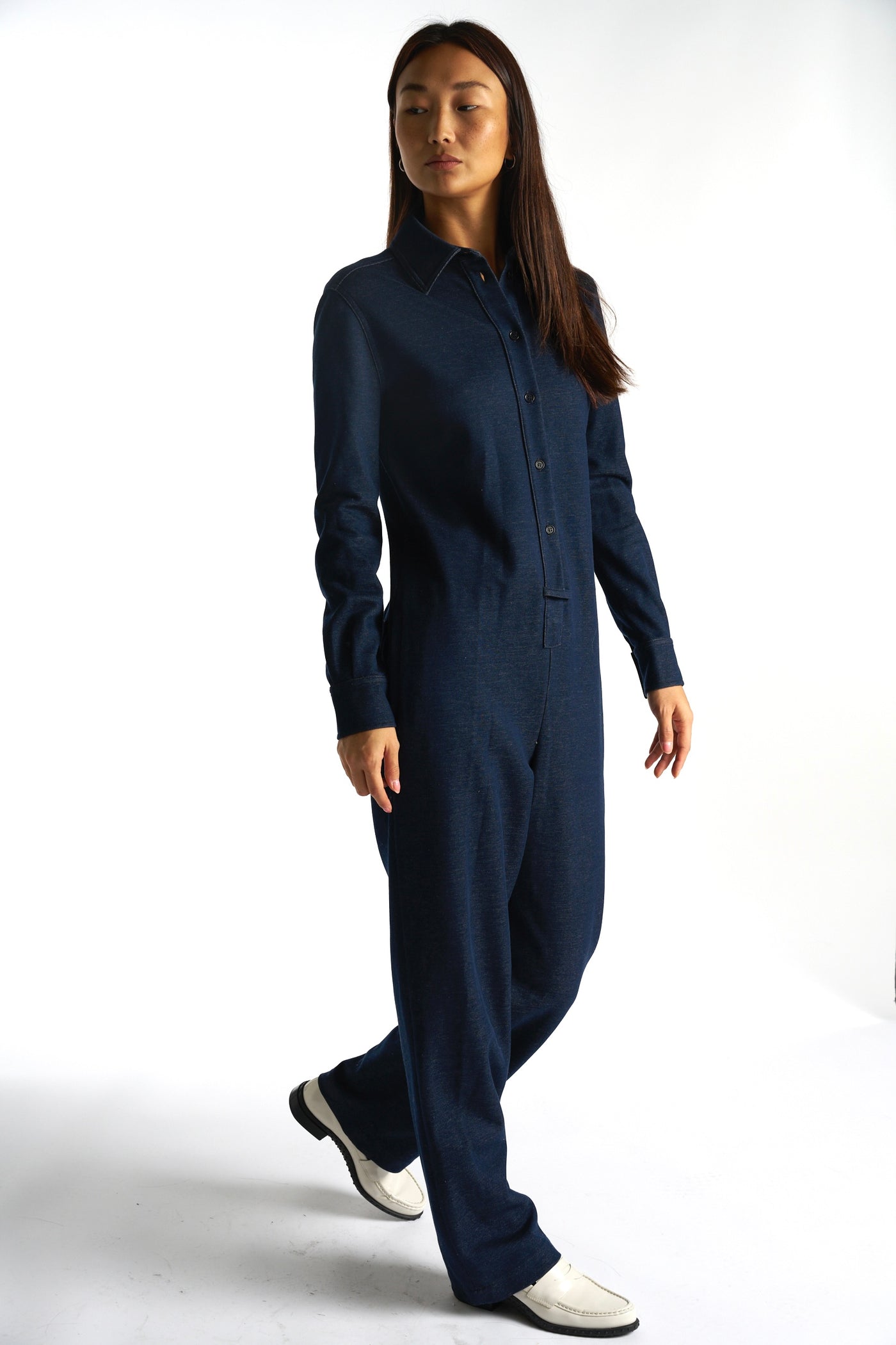 MAX MARA blue cotton blend jumpsuit oversized