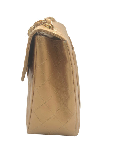 CHANEL Maxi Gold Vintage Handbag with gold hardware 1991-1994