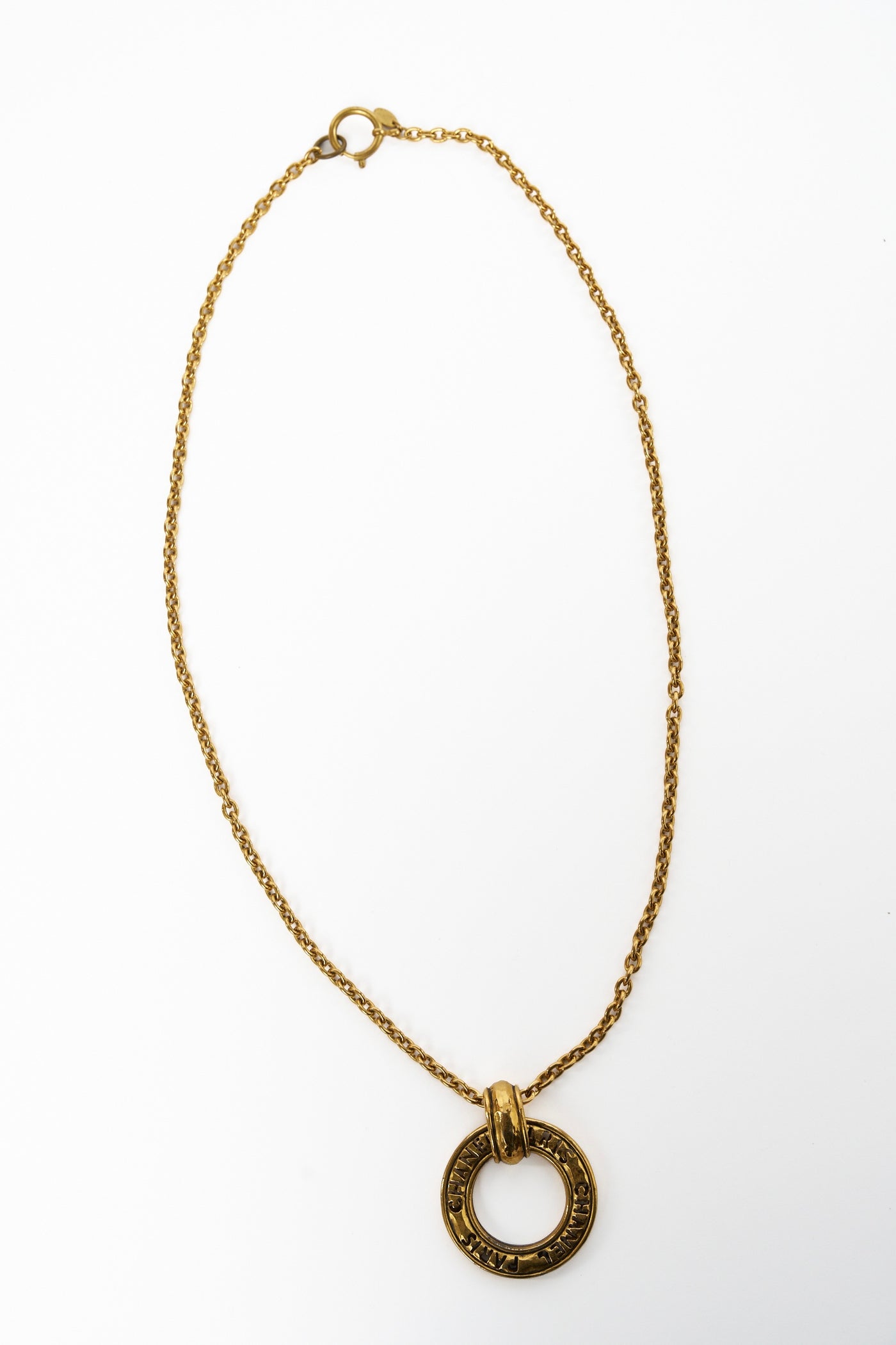 CHANEL 1980's vintage gold door knocker necklace