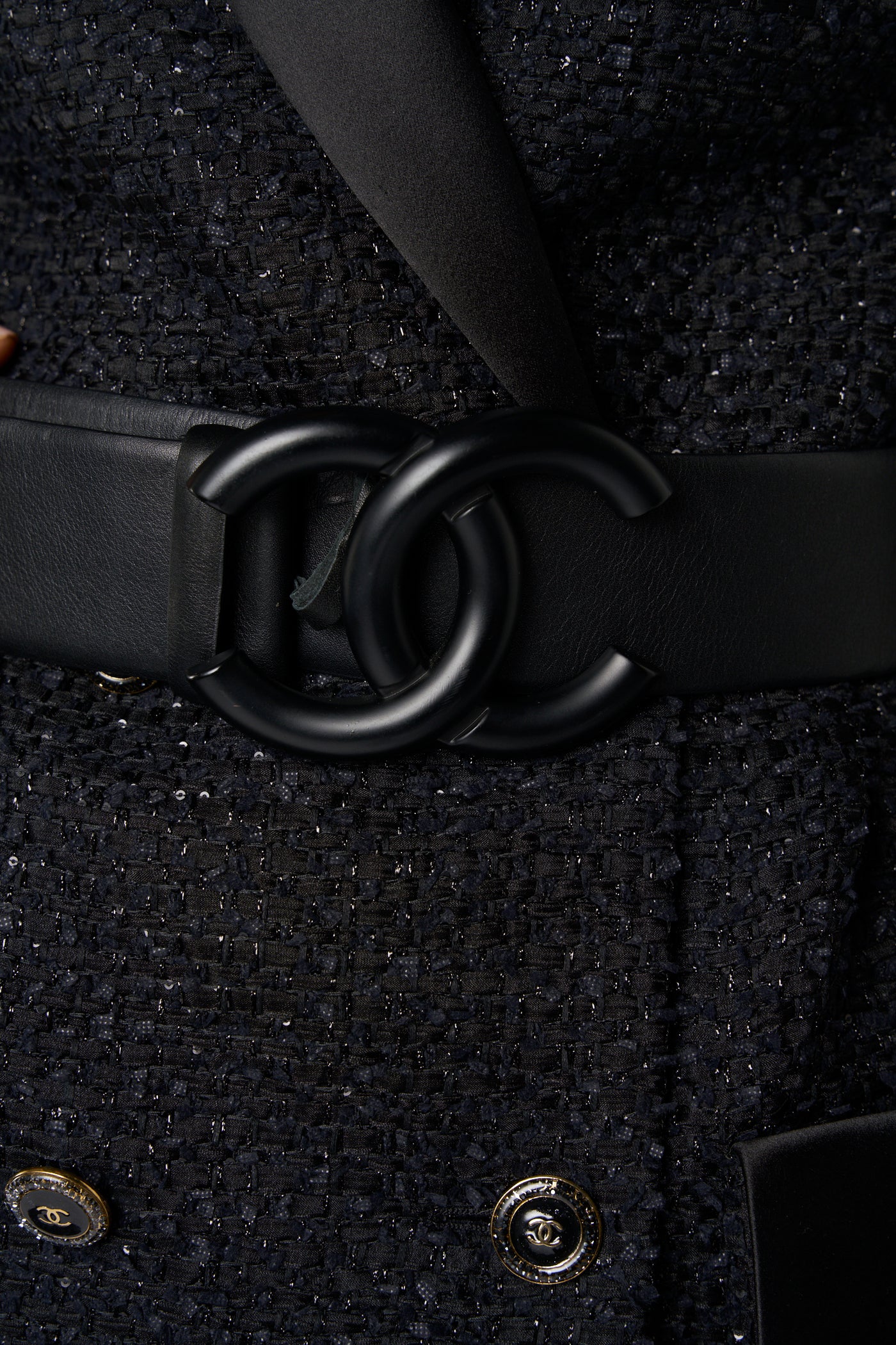 CHANEL so black large belt runway 2020