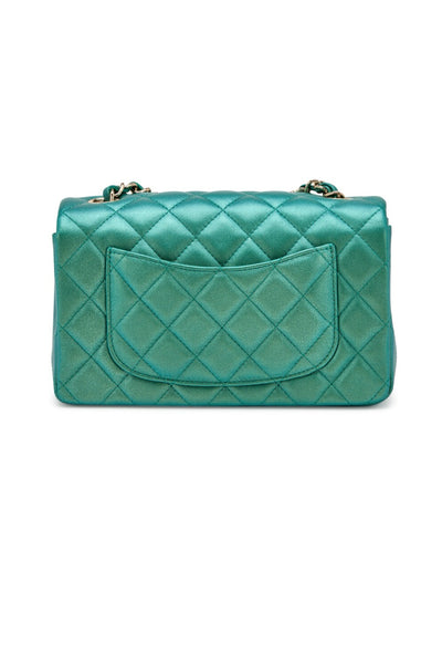 CHANEL Rare Mini Emerald Green Iridescent Handbag 22A- FULL SET