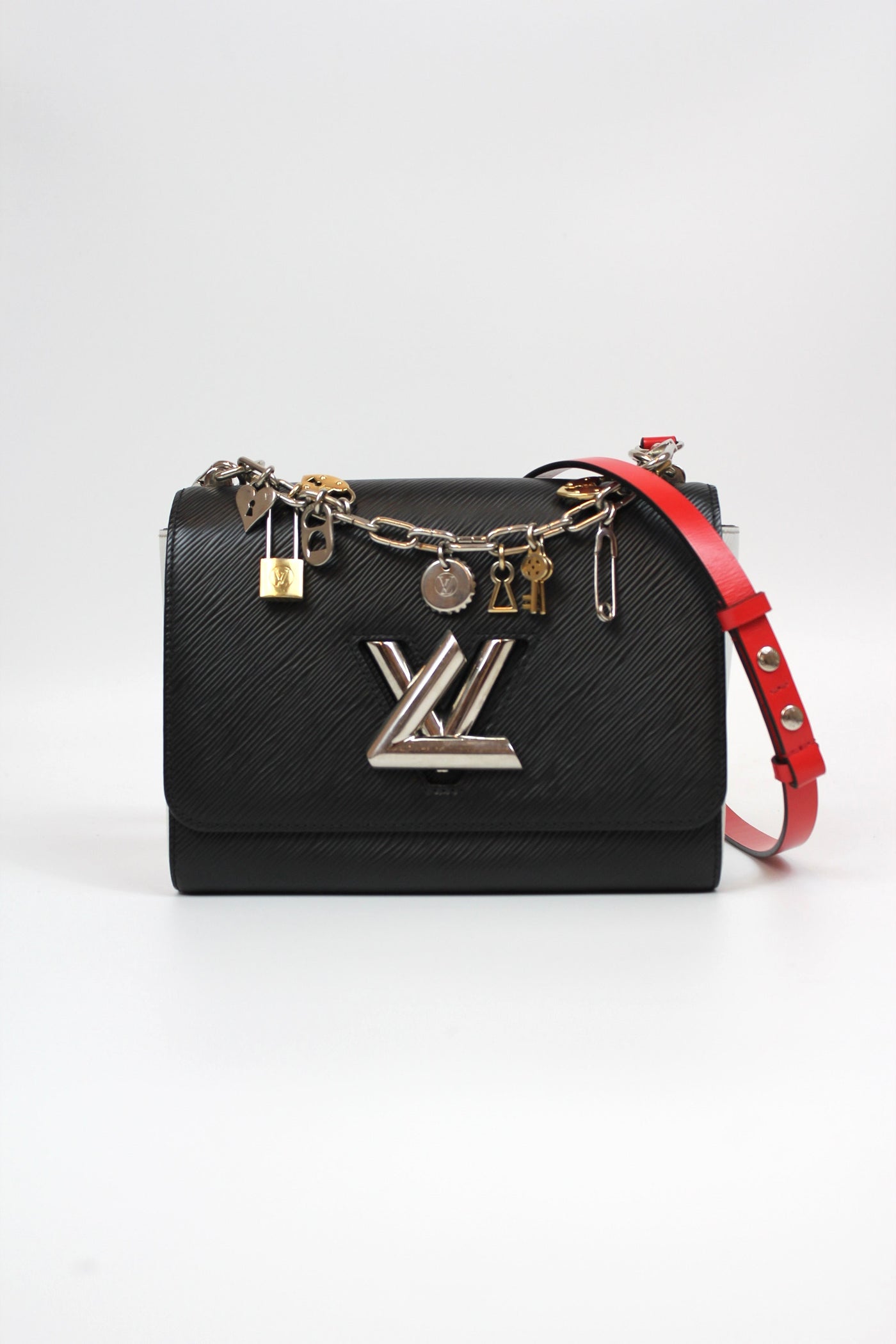 LOUIS VUITTON Twist MM Love Lock Charm Limited Edition Epi leather Black White Red - Full set ( Box, dust bag, receipt)