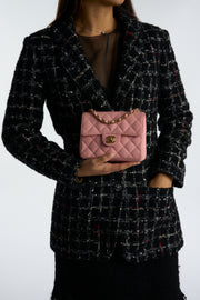 CHANEL Rare Vintage Collector Mini Square Sakura Piink Caviar with Gold Hardware