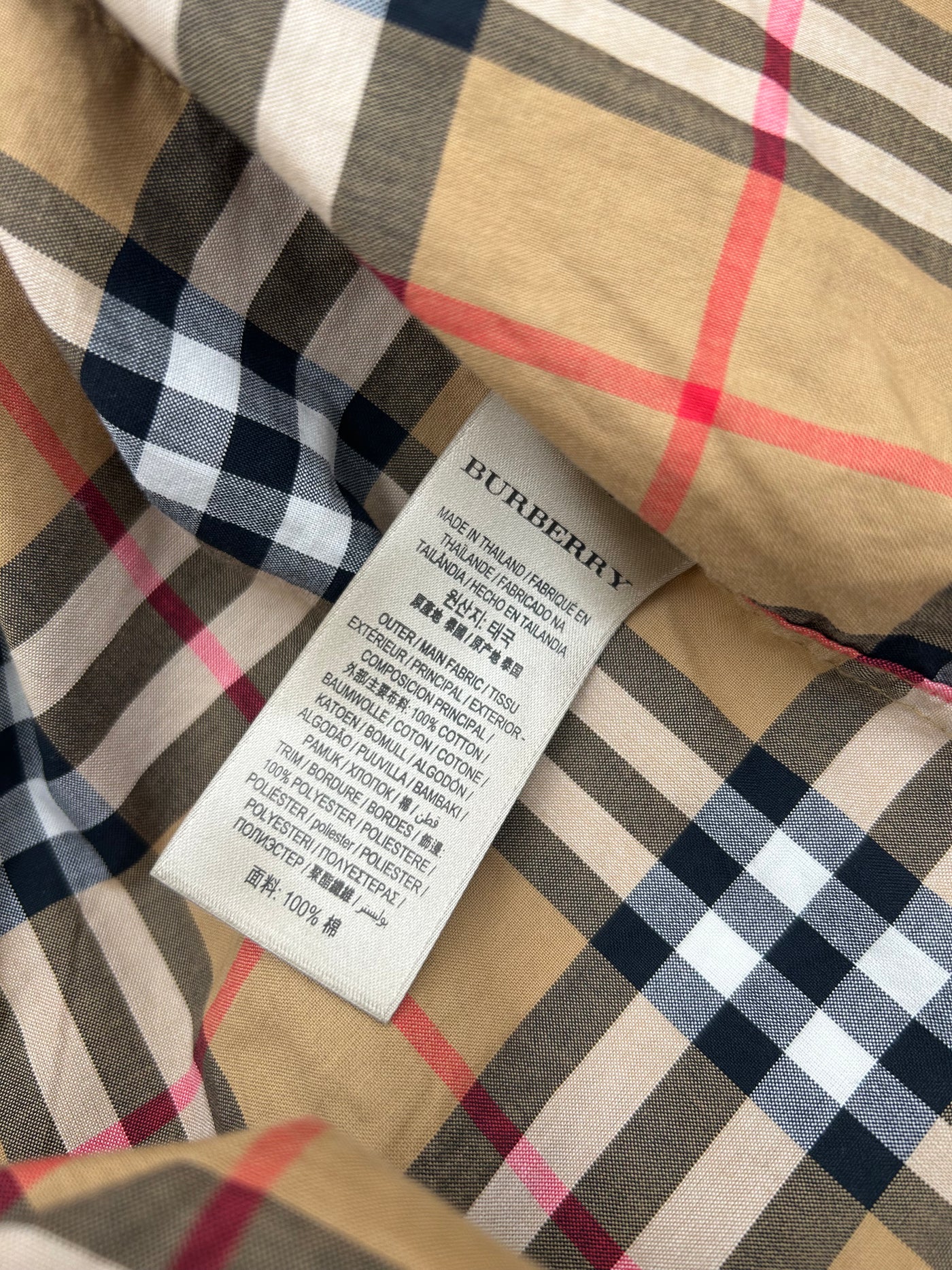 BURBERRY checked shirt with black detail on sleeves