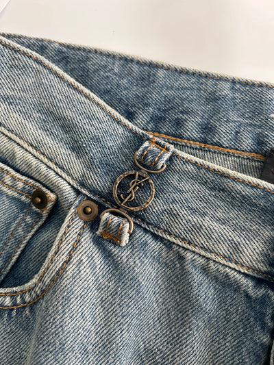SAINT LAURENT Cassandra YSL high waist straight leg jeans