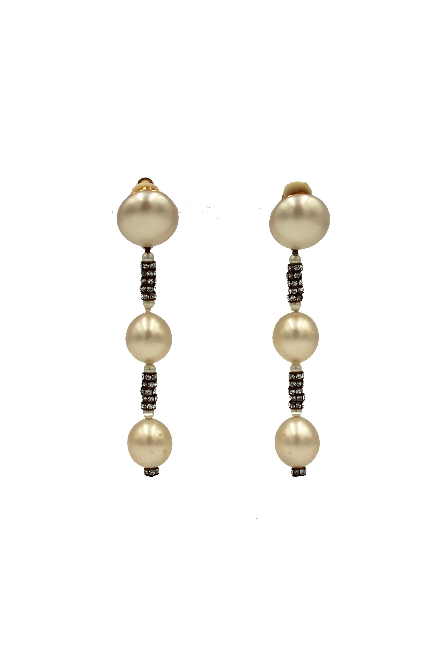 CHANEL collectible 1991 (29) Victoire de Castellane pearls drop earrings