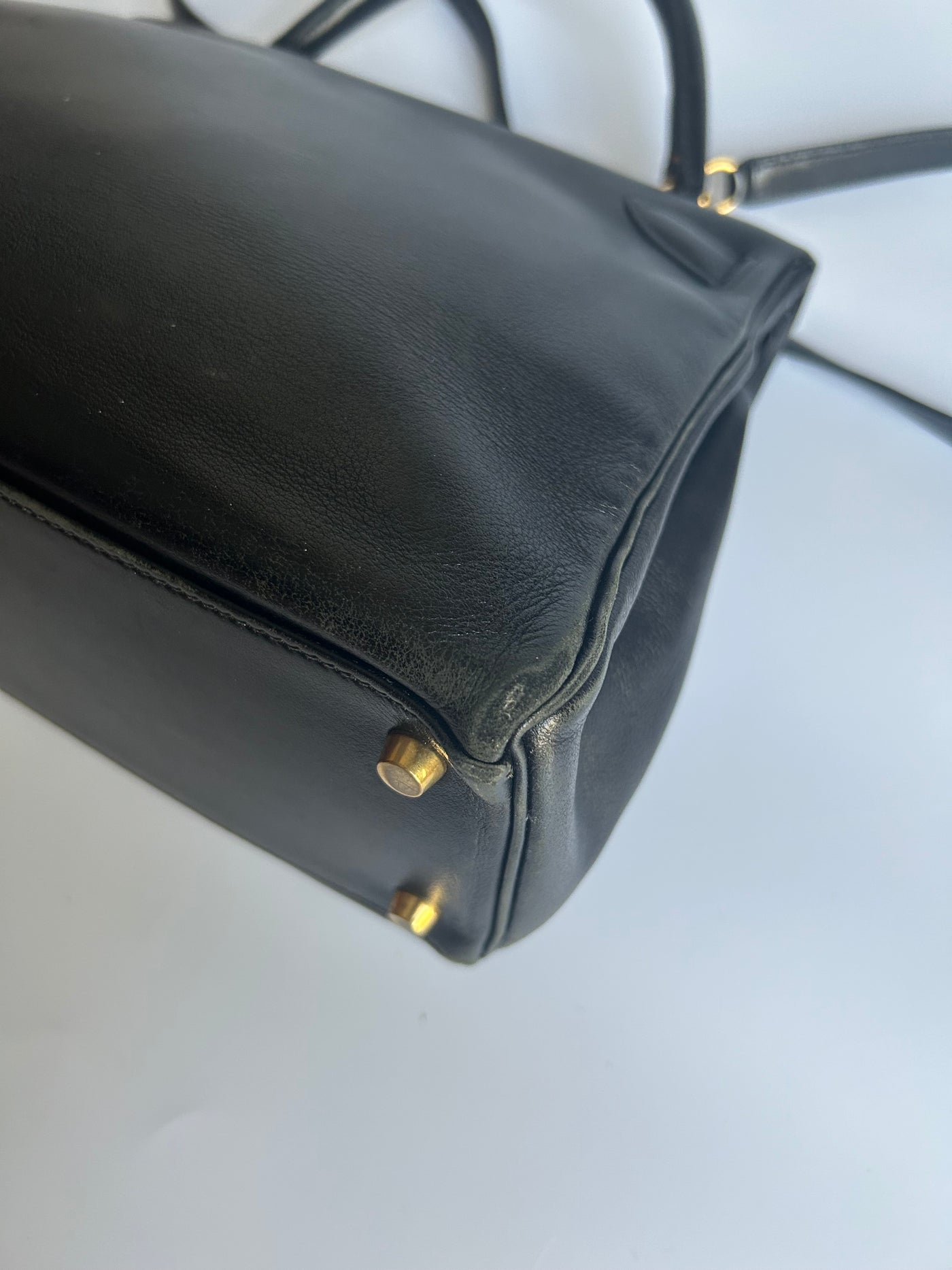 HERMES Kelly 28 vintage 1996 black swift leather with gold hardware