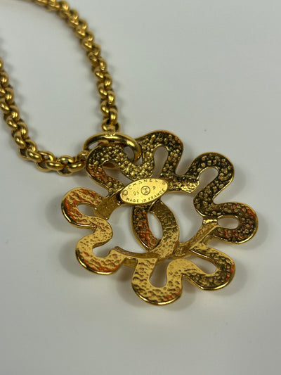 CHANEL vintage 1995 gold CC pendant necklace