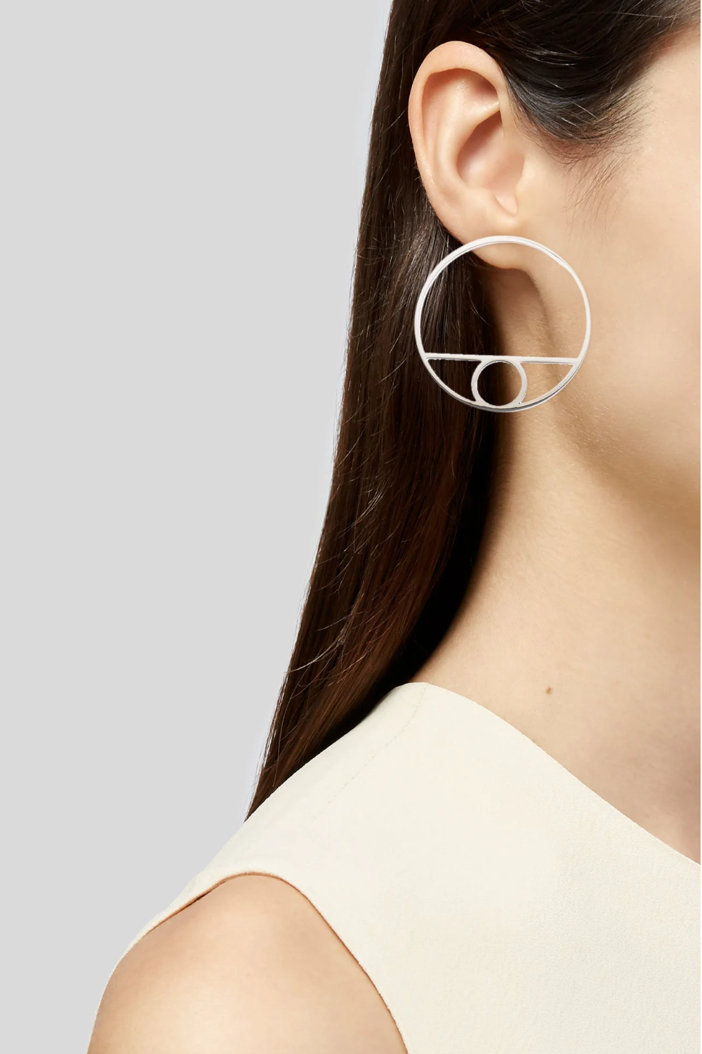 HERMES Chaine D'Ancre Game silver hoops earrings with box