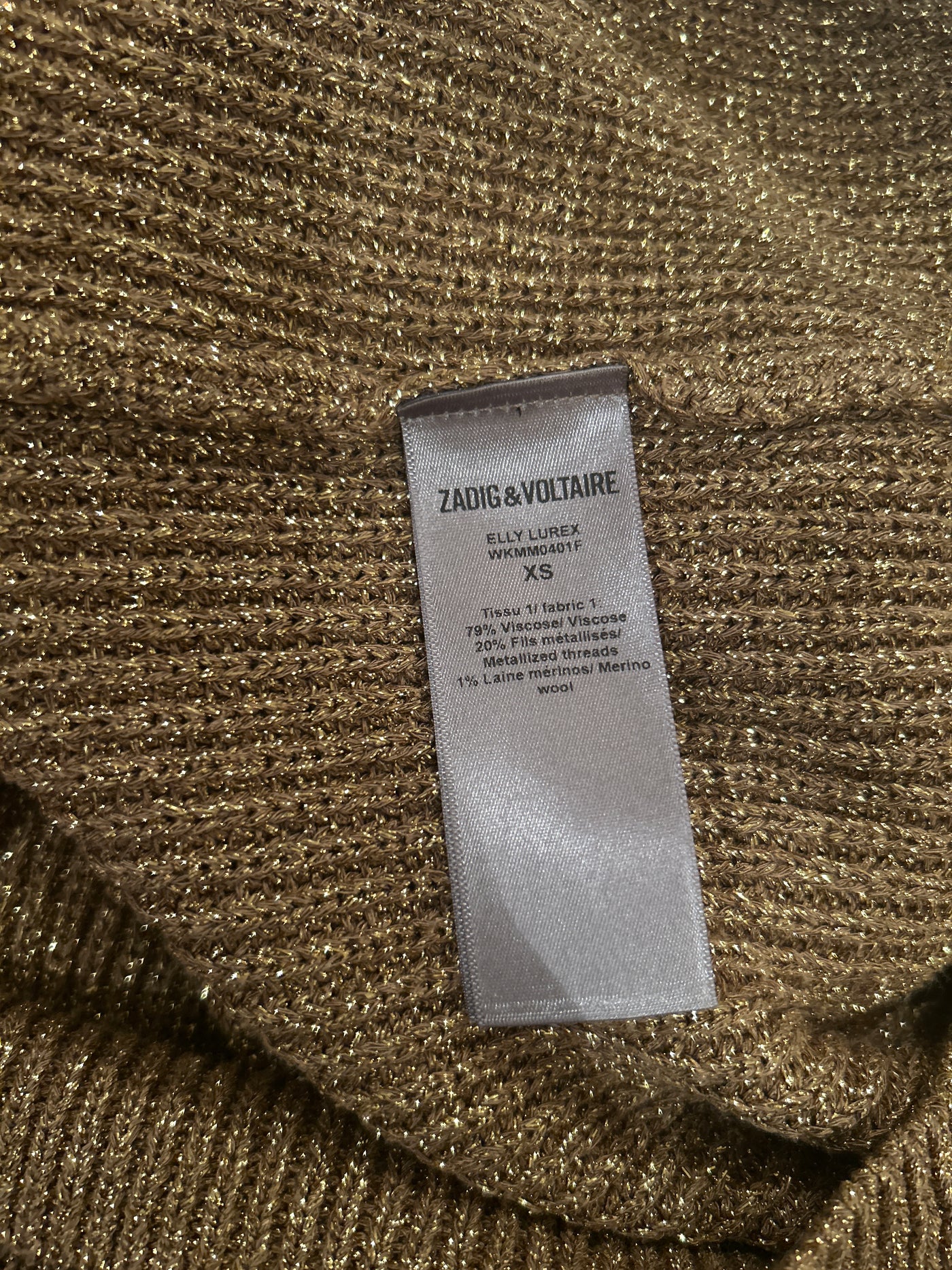 ZADIG & VOLTAIRE defile gold sweater dress
