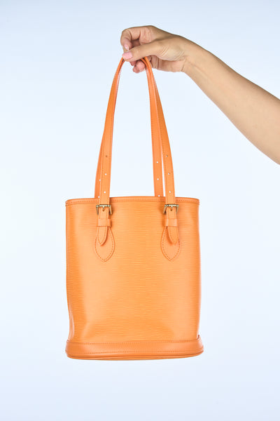 LOUIS VUITTON orange épi bucket bag