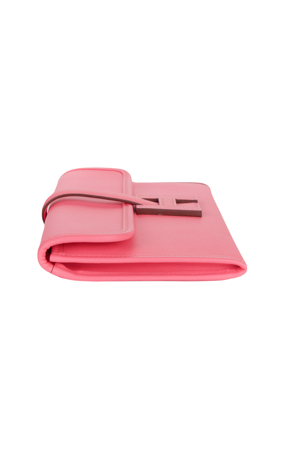 HERMES mini Jige rose azalee swift leather clutch full set