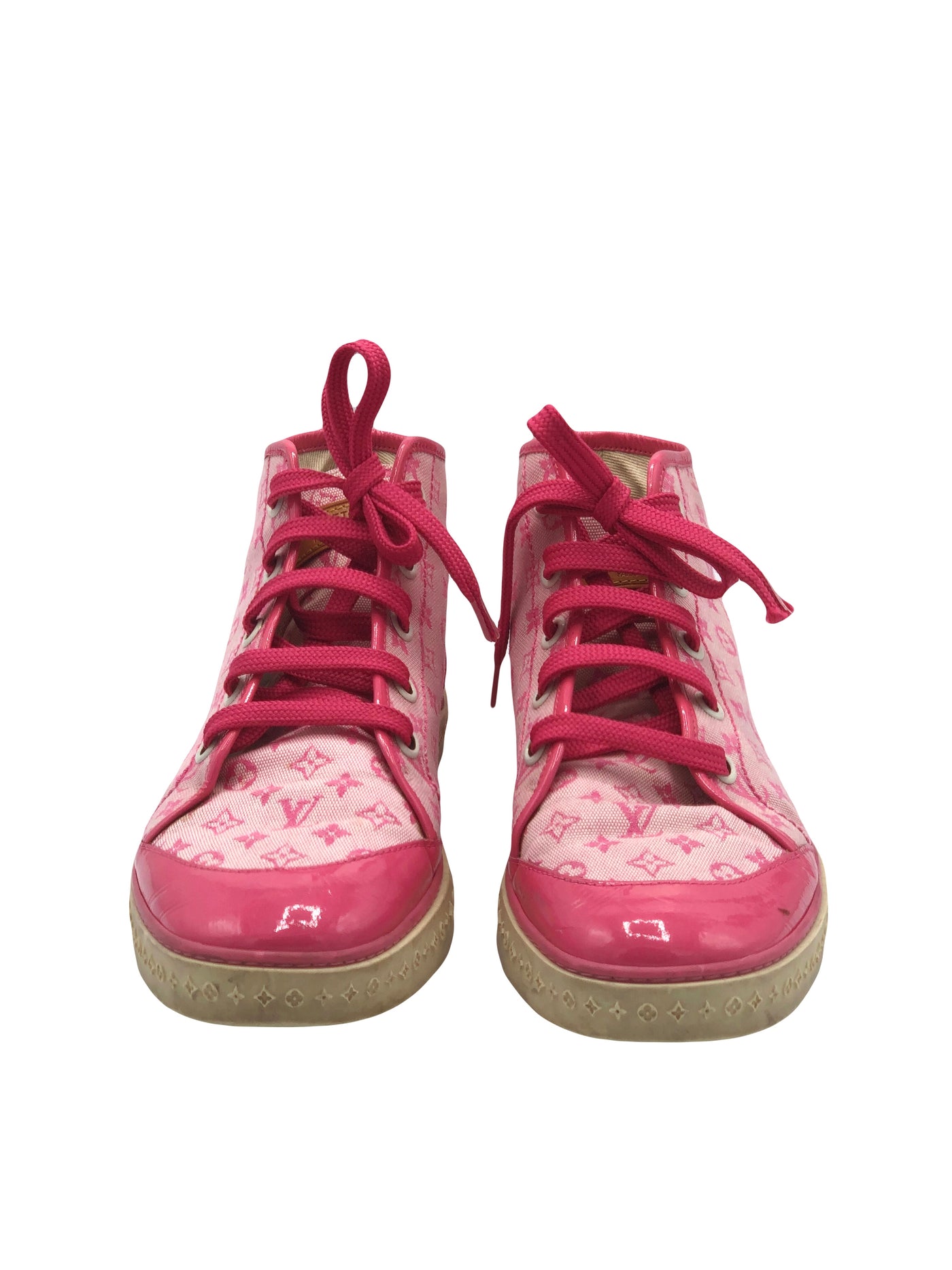 LOUIS VUITTON Pink Monogram trainers size 38.5