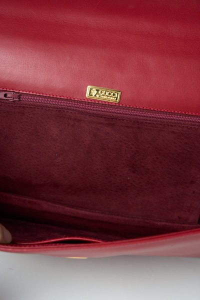 GUCCI vintage red handbag with detachable strap