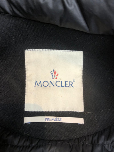 MONCLER Premiere black coat wool and down size 1 RRP: approx. £2000