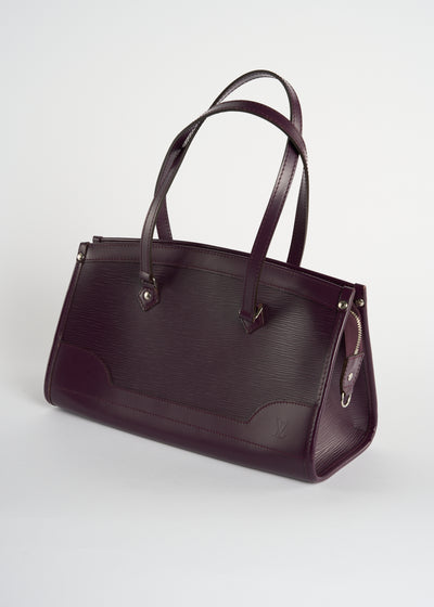 LOUIS VUITTON "Madeleine" purple epi leather handbag