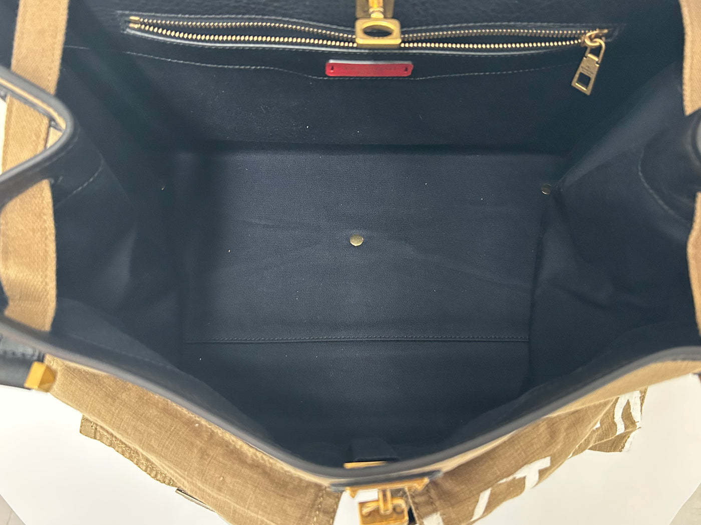 VALENTINO VLTN Military Khaki Canvas Maxi Top Handle