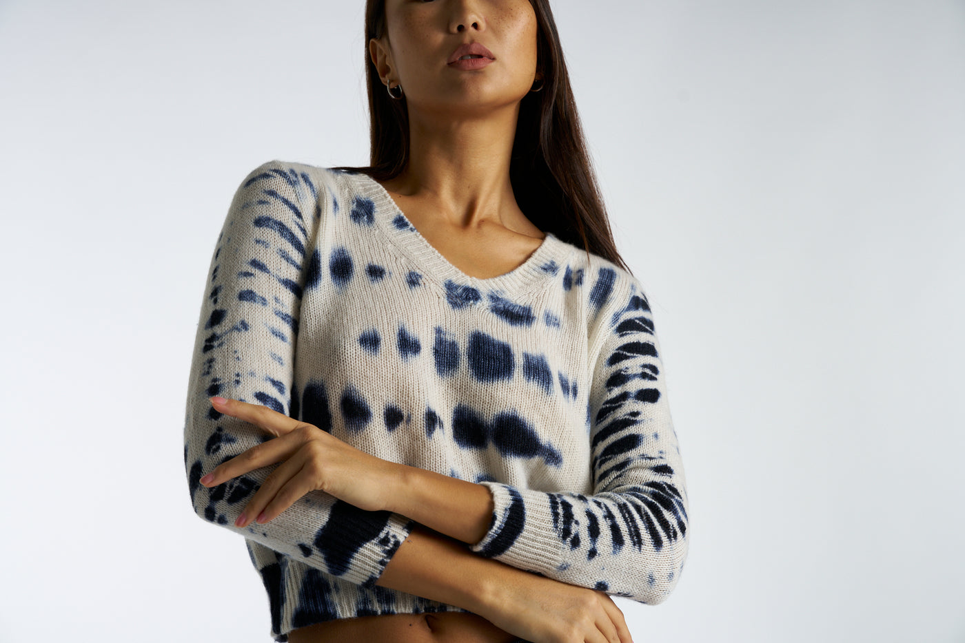 Christian DIOR Tie-Dye blue white cashmere jumper