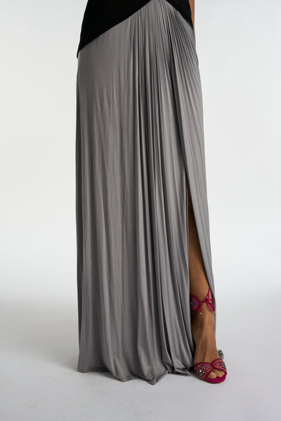 AMANDA WAKELEY grey black suede dress