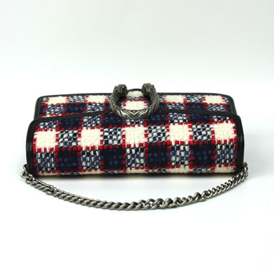 GUCCI Dyonisus extra mini tweed red, white, navy handbag