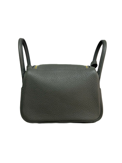 HERMES Lindy Mini || Gris Meyer Clemence leather with Gold Hardware