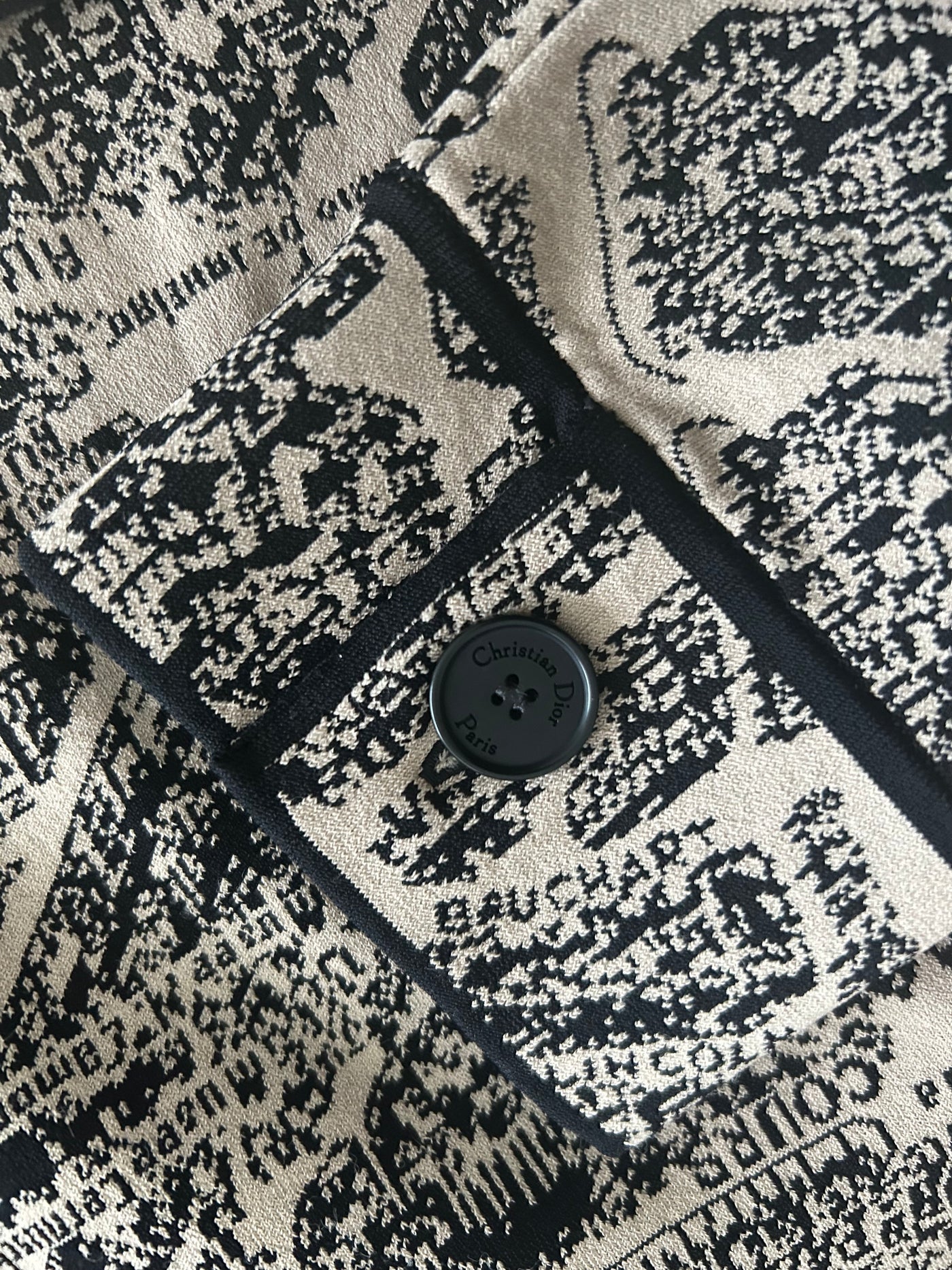 CHRISTIAN DIOR Plan de Paris Cropped Jacket Jacquard Taffeta size 34