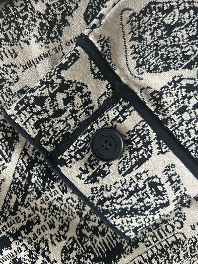 CHRISTIAN DIOR Plan de Paris Cropped Jacket Jacquard Taffeta size 34