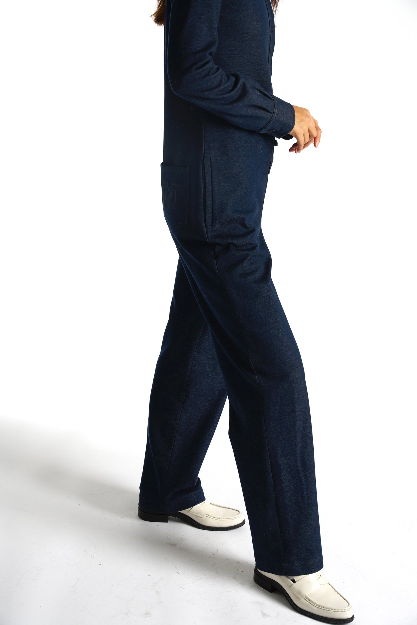 MAX MARA blue cotton blend jumpsuit oversized