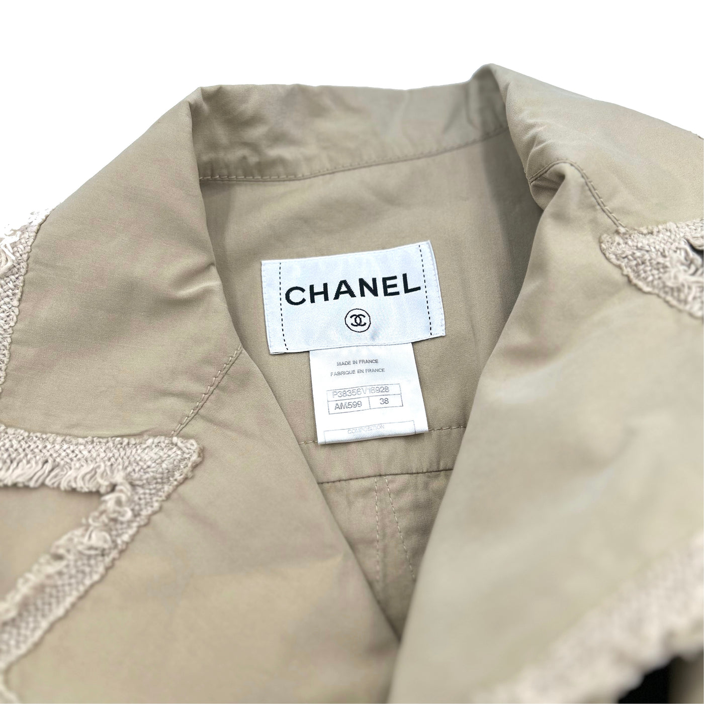 CHANEL beige fringe trench spring summer collection 2010 size 38