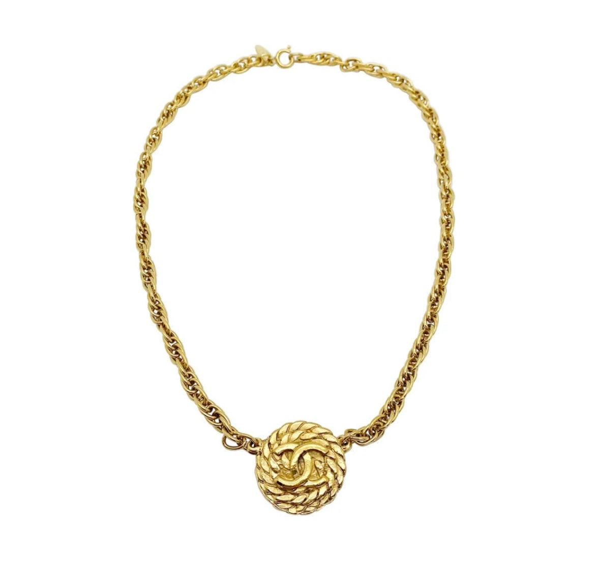 CHANEL Gold vintage rope logo Chocker 1980's