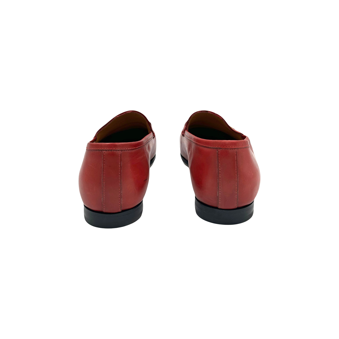 GUCCI red leather loafers size 40