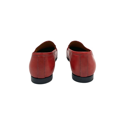 GUCCI red leather loafers size 40