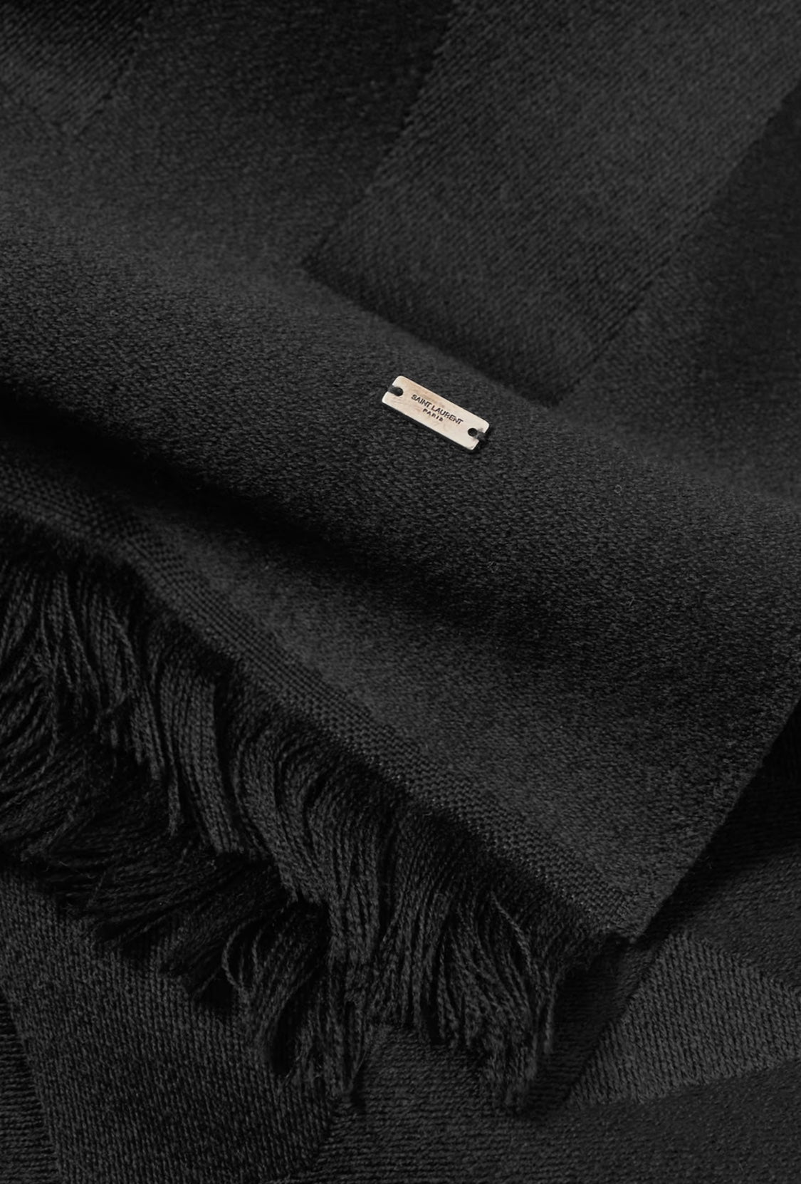 SAINT LAURENT Cassandre Wool Jaquard scarf Current RRP: £565